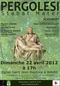 Affiche du concert PERGOLESI-SCHUBERT - Avril 2011